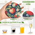 thumbnail image 2 of Yayeee 6 PCS Drink Coasters with Holder Set Woven Absorbent Round Tabletop Hot Pad, Blue Apple Pattern, 2 of 7