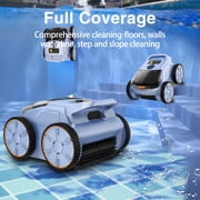 Seauto Robotic Pool Cleaner 180mins Runtime Cordless Pool Vaccum with Wall Climbing Function