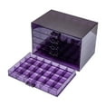thumbnail image 1 of Organizador de joyas Caja de almacenamiento de uñas con cajones 120 cuadrículas Case de contenedores para anillos de escritorio de tocador brillara de Morado oscuro, 1 of 8