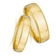 thumbnail image 2 of Pompeii3 Matching Gold His Hers Polished Wedding Band Ring Set, 2 of 5