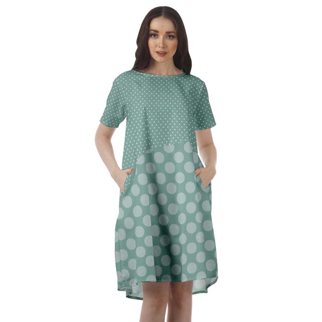 Moomaya Printed Loose A-Line Dress With Pockets Short Sleeve Dresses Women