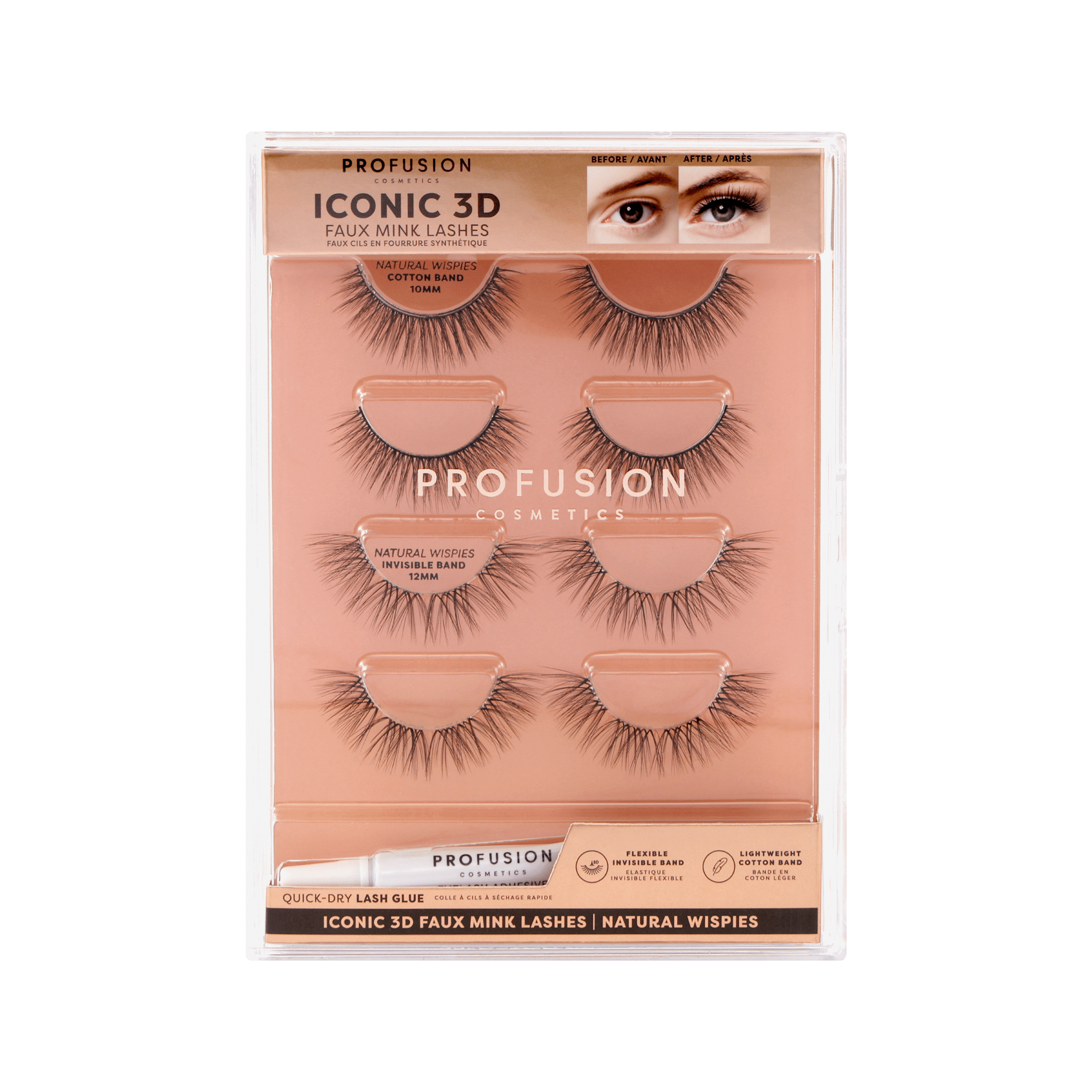 Profuson Cosmetics Iconic 3D Faux Mink Lashes | Natural Wispies​