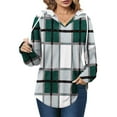 thumbnail image 3 of UVN Fall Hoodies for Women Long Sleeve V Neck Hooded Sweatshirts Ladies Loose Casual Drawstring Pullover Tops, 3 of 9