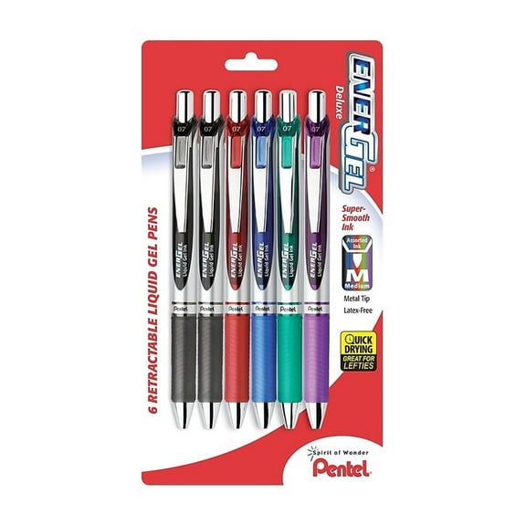 Pentel EnerGel RTX Retractable Gel Pens Medium Point Assorted Ink 711768