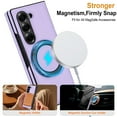 thumbnail image 6 of Decase Case for Samsung Galaxy Z Fold 7, Magnetic 360° Rotating Stand Phone Case with Built-in Screen Protector, Wireless Charging & Car Mount Compatible,Lightpurple, 6 of 8