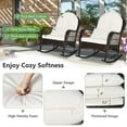 thumbnail image 5 of Costway 2PCS Patio Wicker Rocking Chair W/Seat Back Cushions & Lumbar Pillow Balcony White, 5 of 8