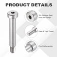 thumbnail image 3 of 2 Pcs 304 Stainless Steel Shoulder Bolt 10mm Shoulder Dia 55mm Shoulder Length M8x1.25 Thread Hex Socket Shoulder Bolts for Hydraulic Injection Molding Machinery Industries, 3 of 6