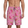 thumbnail image 1 of Balery Watermelon Pantalones cortos de pijama de punto de algodón para hombre con cinturilla y bolsillos-3X-Large, 1 of 6
