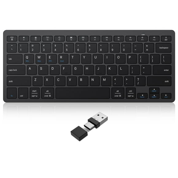 Teclado inalámbrico OMOTON 2.4G para Win 7/8/10 con USB y tipo C