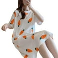thumbnail image 6 of Women Short Sleeve Nightgown Sleepwear Pajamas Cotton Sleep Dress Nightshirt R3B5, 6 of 9