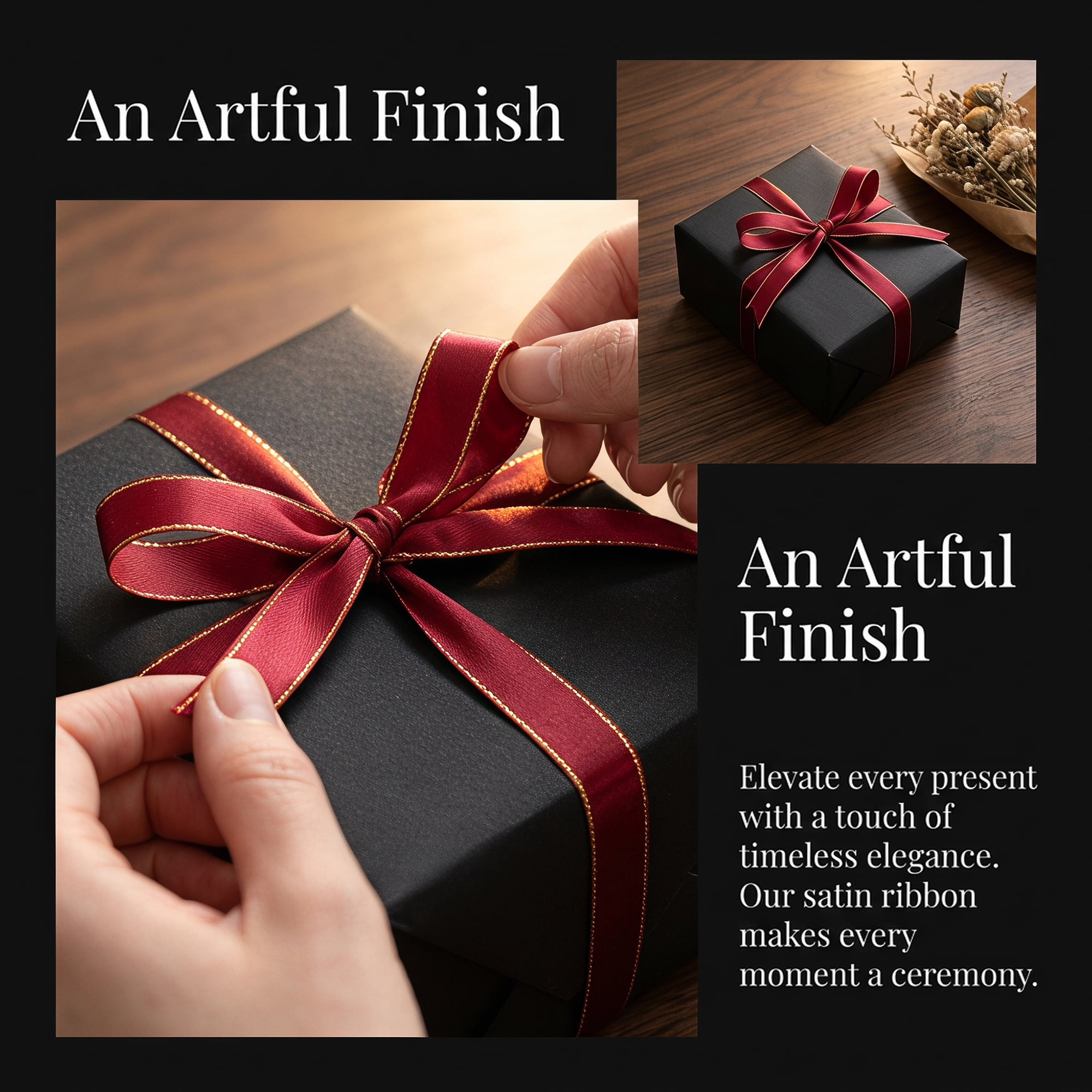 Unique Bargains Elegant Fabric Ribbon for Gift Wrapping and Crafting Projects Dark Red