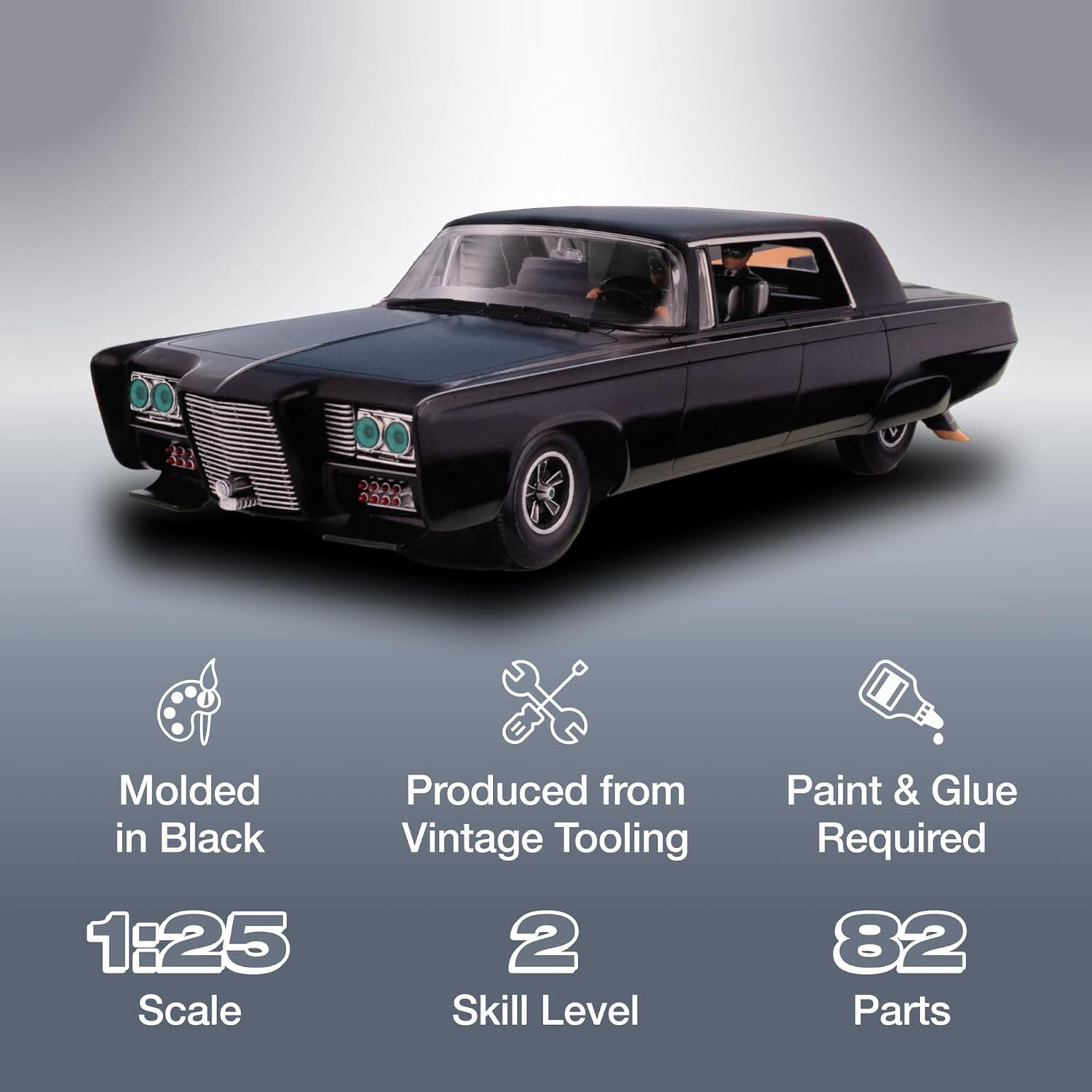 Skill Level 2 AMT 1/25 Scale Model Kit Green Hornet Black Beauty