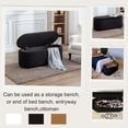 thumbnail image 3 of Guyou Storage Bench with Cushioned Seat, Faux Leather Ottoman, Safety-Stop Hinge – 300lb Weight Capacity, Black – for Entryway, Living Room, Bedroom, 3 of 7