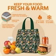thumbnail image 5 of Pioneer Flower Floral Print Pattern Insulated Lunch Bag for Women & Adults,Large Portable Soft Cooler Lunch Bag,Thermal Food Storage Tote with Pearl Cotton,8.66L,8.75x5.75x9.5 Inch, 5 of 6
