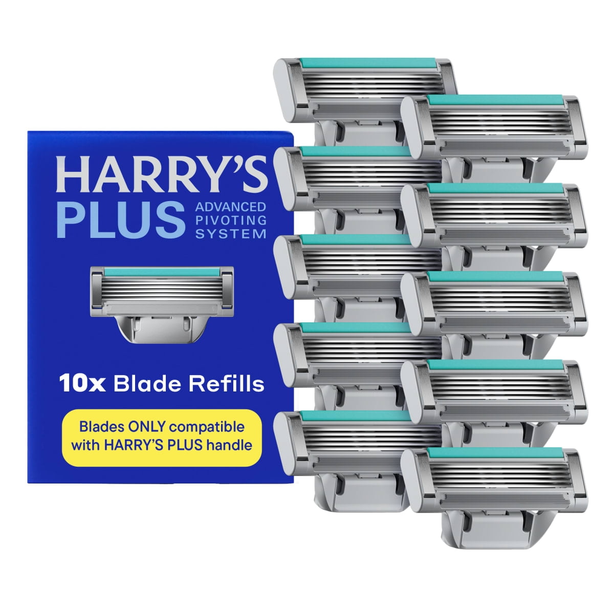 Harry's Plus Men's Razor Blade Refill Cartridges, 10 Count