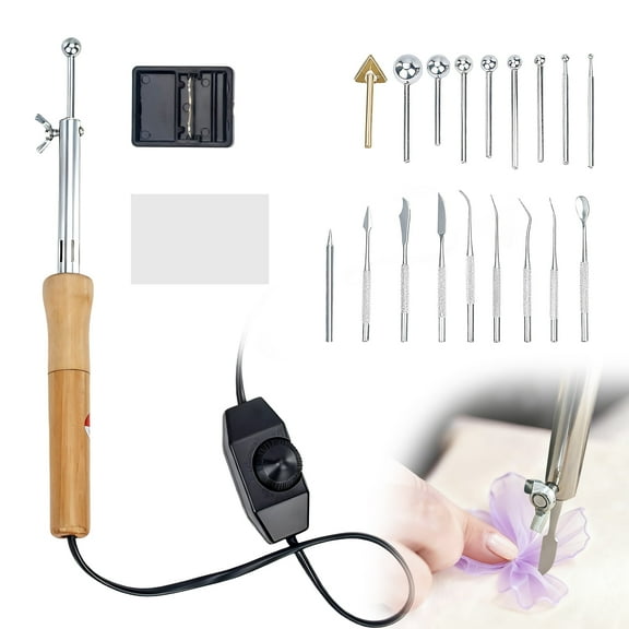 MACTANO Fabric Flower Maker, Electric Mini Iron Artificial Flower Making Kit DIY Crafts Tools with 18 Ironing