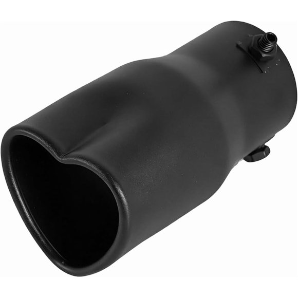 2.5" to 2.8" Car Exhaust Tip, 5.39" Long Stainless Steel Heart-Shaped Surface Polished Tailpipe Rolled Edge Bolt on Diesel Pipe, Universal Fit (Straight/Black) Straight/Red -
