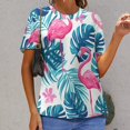 thumbnail image 6 of Flamingo Pattern T Shirts Basic T-Shirt Short Sleeve Ladies Tee Shirt Summer Graphic Clothing, 6 of 6