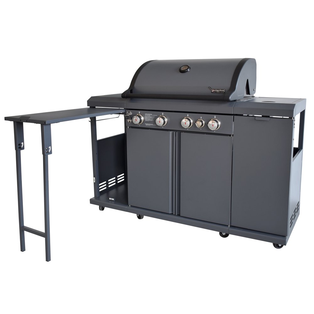 BrandMan Grills / Four(4) Burner Propane Gas Grill Center & Kitchen
