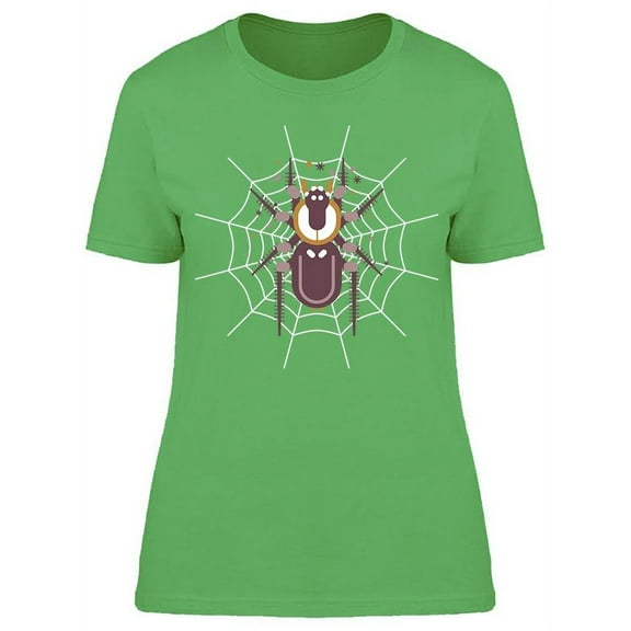 Web With Spider On Center T-Shirt Women -Image by Shutterstock, Female 3X-Large