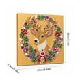 thumbnail image 3 of Fllostpr Christmas DIY Diamonds Painting Kit, Reindeer Structure Full Round Drill Rhinestone Art Set for Wall Living Room Bedroom,9.8", 3 of 6