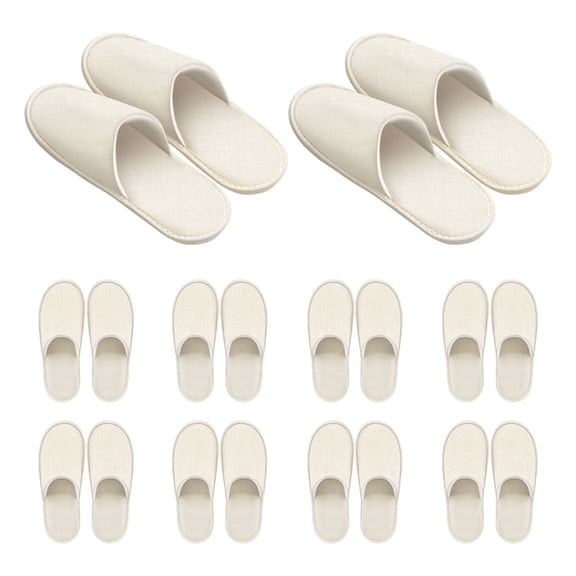 10 Pairs House Slippers for Guests Washable Reusable, Home Pack Non-Slip Spa Slippers for Women Men Indoor Travel Hotel Wedding Party Shoeless Closed Toe Housewarming Bedroom