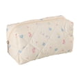 thumbnail image 2 of Hyknon Aesthetic Pencil Case, Quilted Floral Pencil Pouch with Zipper, Cute Zipper Pencil Bag for Office Classroom Stationery Storage Supplies, 2 of 6