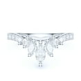 thumbnail image 2 of Sterling Silver Slight V Shaped Crown Simulated Marquise & Round Diamond Matching Ring Wedding Band (8.5), 2 of 6