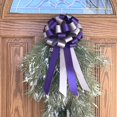 thumbnail image 2 of Purple & Silver Pull Bows - 8" Wide, Set of 6, Christmas, Wedding Pew Bows, Reception, Anniversary, Mardi Gras, 2 of 5