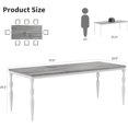 thumbnail image 2 of 71 Inch Farmhouse Dining Table for 6-8 People, Rectangular Wood Kitchen Table with Heavy Duty Legs, Kitchen Dining Room Table for Dining Room Kitchen, Wash Grey, 2 of 8
