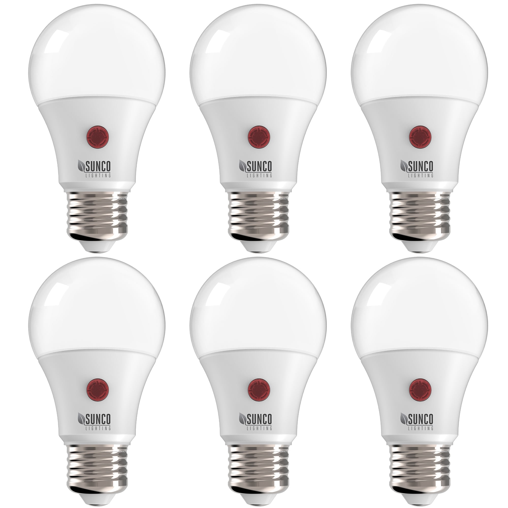 Sunco Lighting Pack A19 LED Bulb with Dusk to Dawn, 9W=60W, 800 LM, 3000K  Warm White, Auto On/Off Photocell Sensor UL