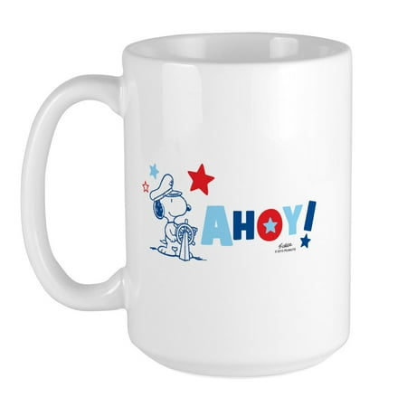 

CafePress - Snoopy AHOY Mugs - 15 oz Ceramic Large Mug