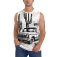 thumbnail image 1 of Balery Vintage Cactus Pickup Camisetas sin mangas para hombre, absorbe la humedad y protege contra el mal olor.-Large, 1 of 7
