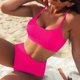 thumbnail image 3 of Conjunto de Bikini Sexy Gibobby Mujer Estampado sólido Cintura alta Push Up, 3 of 5