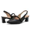 thumbnail image 5 of kkdom Womens Chunky Closed Toe Low Block Heels Dress Ankle Strap Pointed Toe Wedding Pump Shoes Black Size 7, 5 of 5