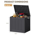 thumbnail image 3 of SONGMY 42 Gallon Deck Box Waterproof, Resin Outdoor Storage Box with Side Handles, Outdoor Storage Benches Lockable for Patio Cushions and Garden Tools (Black), 3 of 7