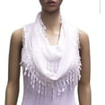 thumbnail image 3 of Infinity Loop Figure Eight Lace Scarf Vintage Fringe Spring Summer Wear, 3 of 6