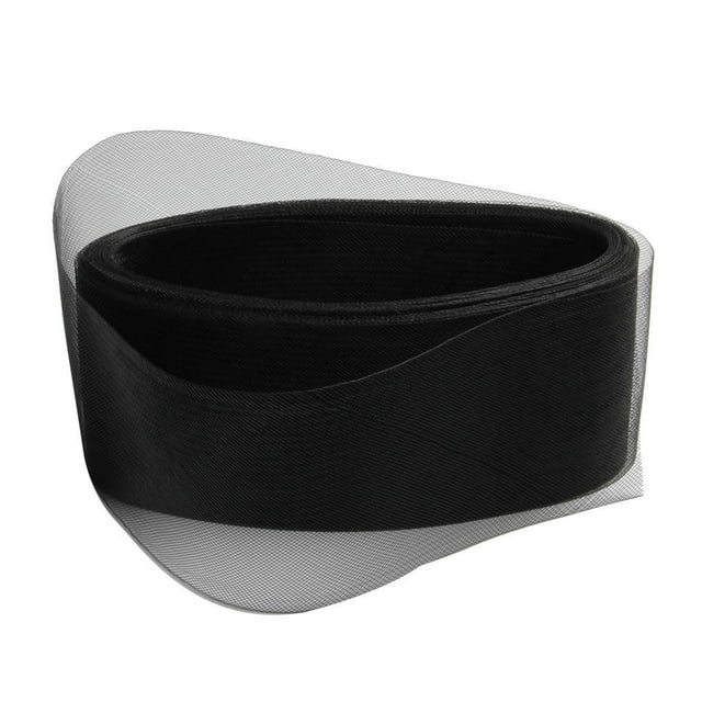 Guirnaldas de poliéster de 22 metros y 10 cm para vestidos de novia o faldas. Negro