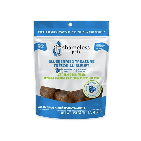 Shameless Pets Blueberried Treasure Blueberry & Mint Soft Baked Dog Treats Made With Upcycled Ingredients, 170 g