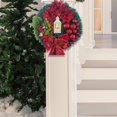 thumbnail image 3 of Christmas Decorations Christmas Oil Lights Christmas Red Flowers Christmas Wreath Door Hanging - D, 3 of 8
