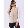 thumbnail image 4 of DARING DIVA Women's Stand Collar Fluffy Vest Faux Fur Sleeveless Coat XL Beige, 4 of 6