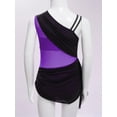 thumbnail image 3 of Ocealan Justaucorps de Patinage Artistique pour Filles, Justaucorps de Danse Rythmique, Combinaison Asymétrique Violette 12, 3 of 7