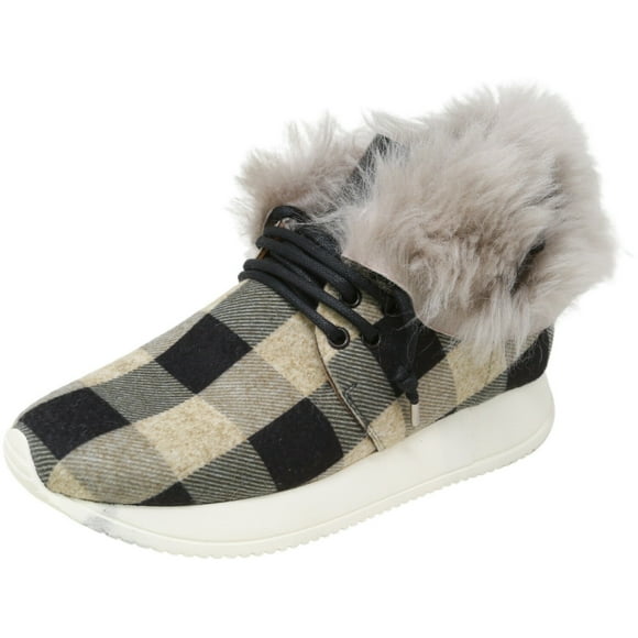 Esse Ut Women's Sttw160974 Fur Bootie Sabbia Mid-Top Fabric Boot - 8M