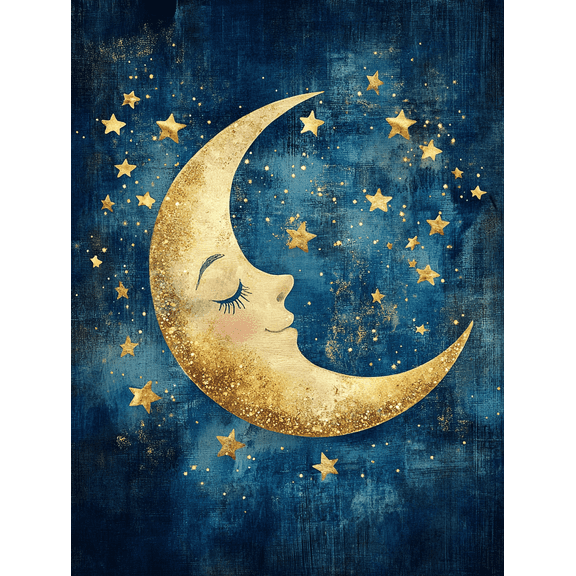 Two Lambs Under the Moon Canvas Print/Wall Art， Perfect for Bedroom， Living Room， Nursery， Farm House Decor， and Country Cottage Decor.