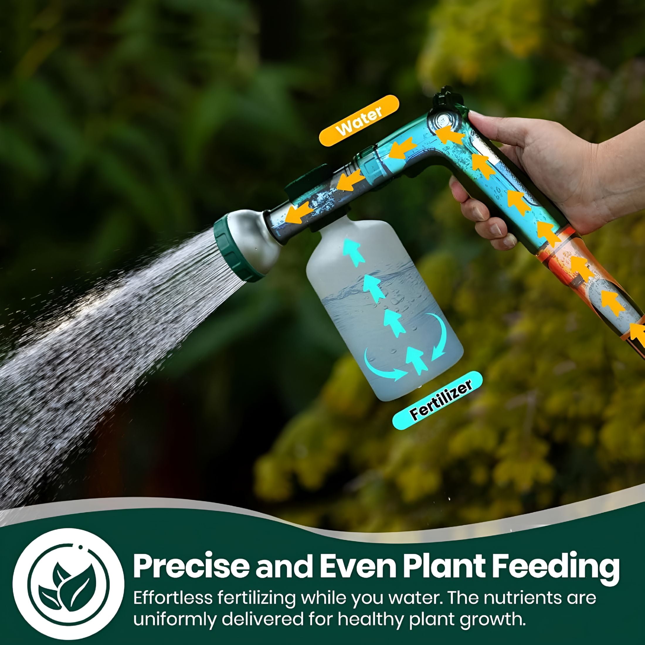 HIBIBUD 2026 New Portable Sprinkler,Hose End Sprayer for Liquid /Soap | Yard & Garden Feeder with 16Oz / 500Ml Bottle for Fertilizing and Watering Plants | Car Dog Wash Hose Attachment Nozzle