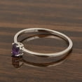 thumbnail image 3 of 5X3mm Oval Shape Amethyst 925 Sterling Silver Solitaire Tiny Women Valentines Day Gifts Ring, 3 of 5