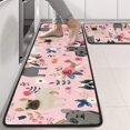 thumbnail image 2 of Kitchen Rugs Sets Of 2,French Bulldog Dog Pattern with Pioneer Flower Anti Fatigue Kitchen Mat Rugs Non Slip Washable,Decorative Kitchen Floor Mats for Kitchen,Sink,Laundry,17"x47"+17"x47", 2 of 5