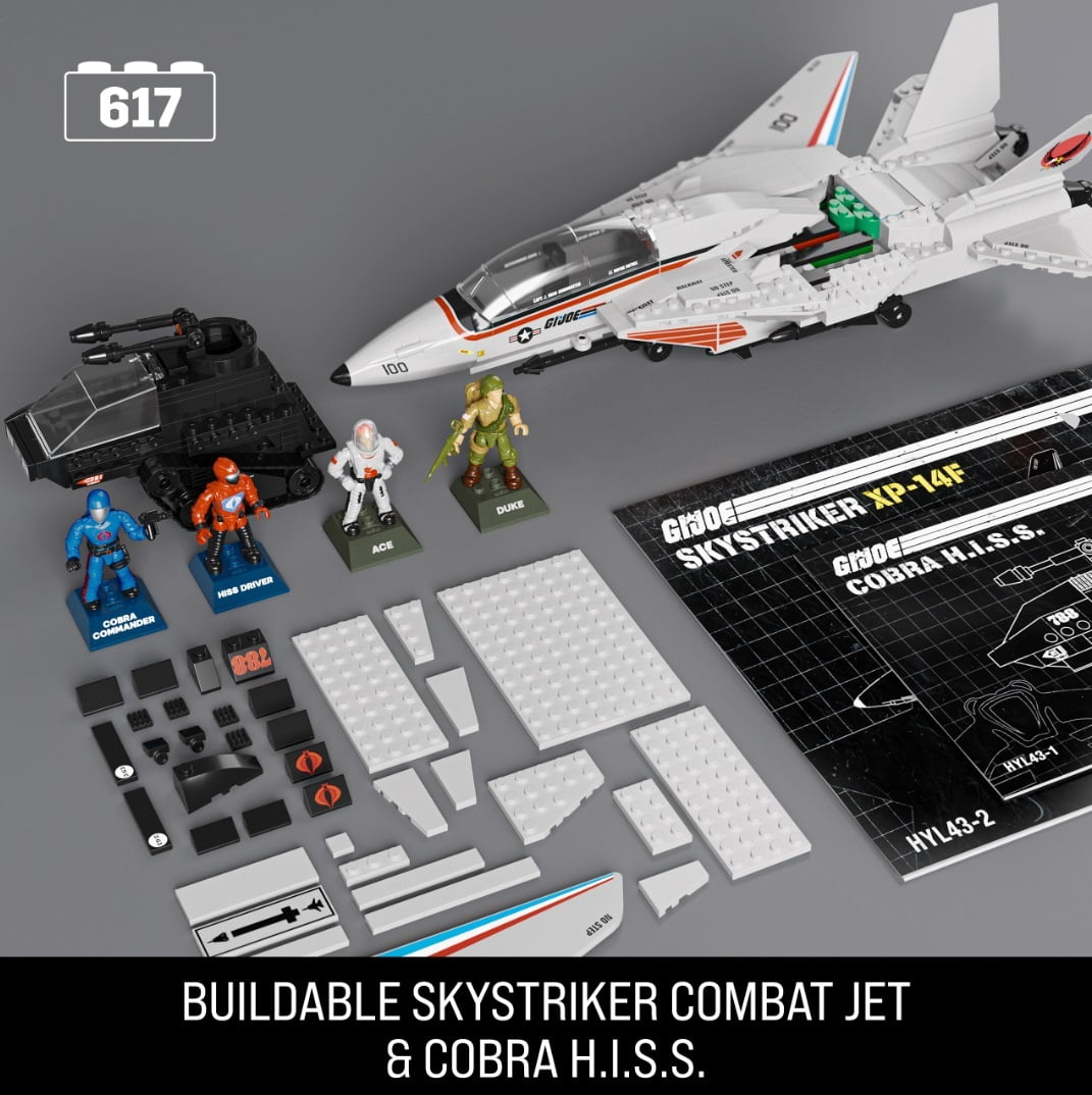 MEGA BLOKS G.I. JOE Skystriker vs. COBRA H.I.S.S. Building Set, 617 Peice Building Toy Set