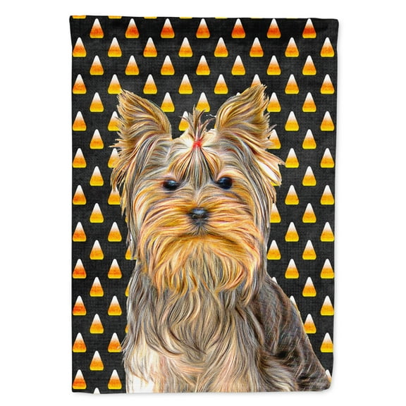 Candy Corn Halloween Yorkie / Yorkshire Terrier House Flag