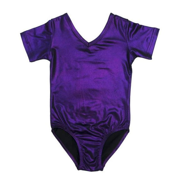 Wenchoice Shiny Purple Short-Sleeve Leotard Girl'S M(3Y-4Y)